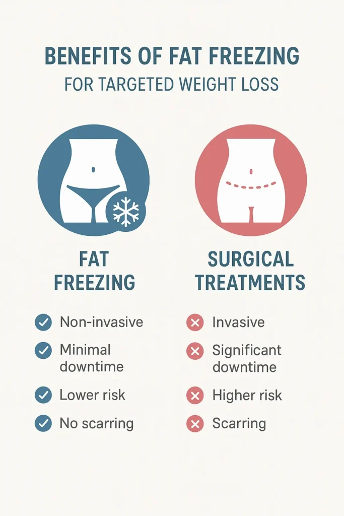 graphic showing the benefits of fat freezing Leytonstone