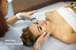 Woman having Hi-Fu to reduce wrinkles Leytonstone.
