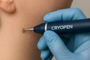 Person receiving skin tag removal Leytonstone